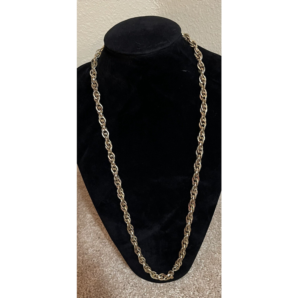 Sarah Coventry Vintage 1970s Gold Tone 30 Inch Statement Chunky Chain Necklace